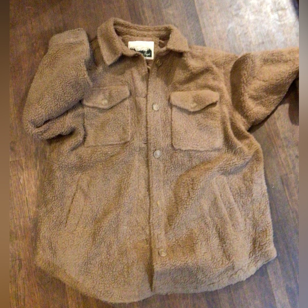 *reead Brown Sherpa shacket teddy Jacket🐻